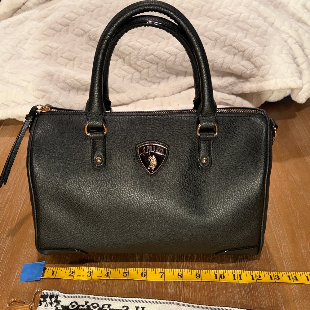 U.S. Polo Assn. Black Satchel with Logo Strap